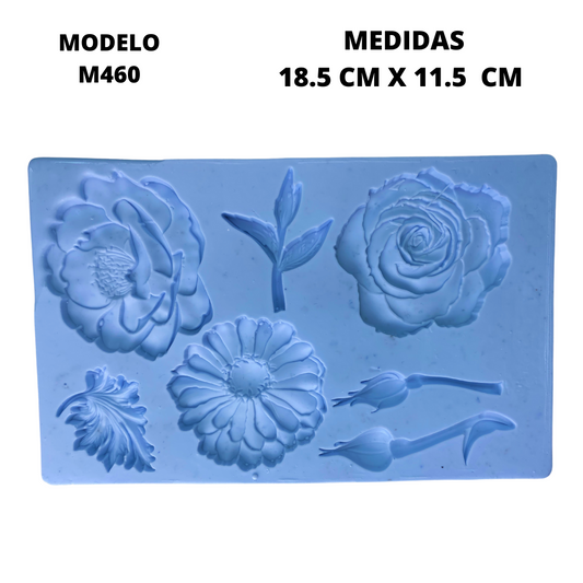 Magnolia, rosa, margarita y Brotes